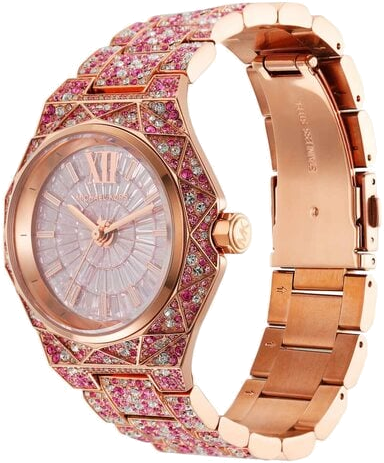 Montre Femme Michael Kors Raquel MK7343 en Acier Doré Rose à Cadran Pavé - Edition Limitée vue 5