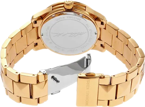 Montre Michael Kors Runway MK7389 pour femme, cadran marron, bracelet acier or rose vue 3