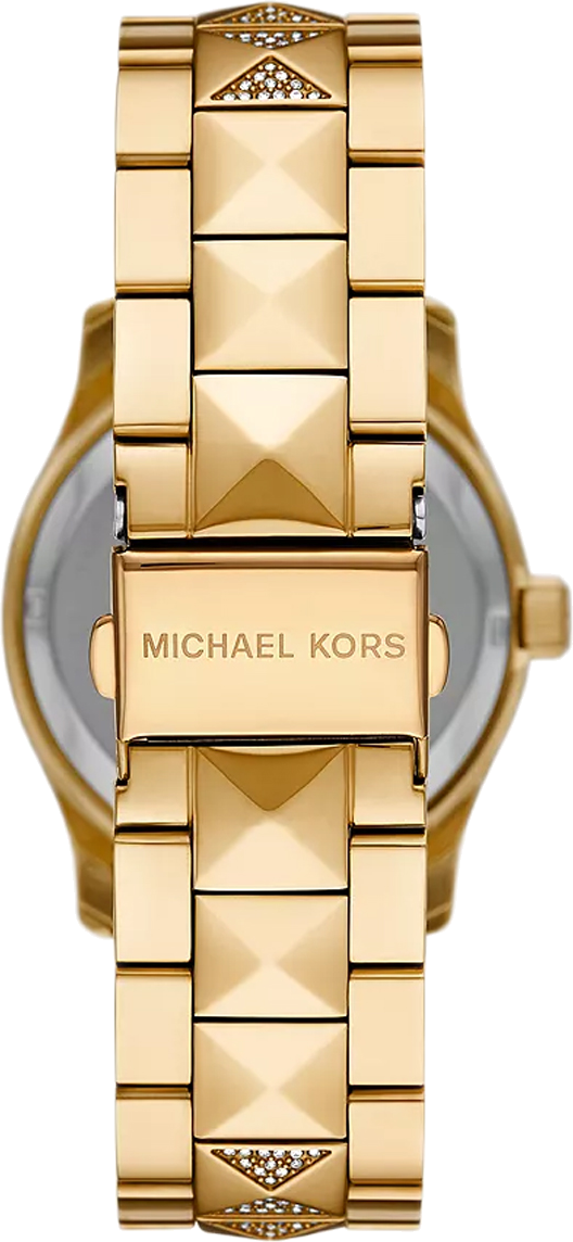 Montre Femme Michael Kors MK7390 Runway - Cadran Vert Cristaux & Bracelet Or Acier vue 2