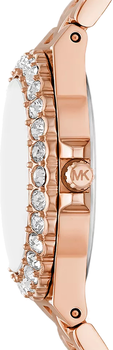 Montre Femme Michael Kors Lennox MK7396 - Cadran Bordeaux, Boîtier et Bracelet Acier Or Rose vue 3