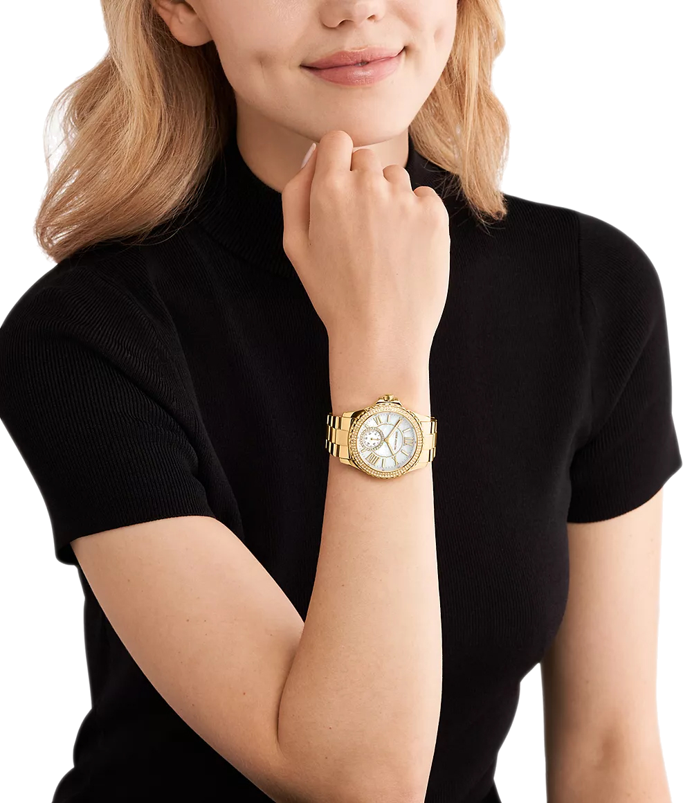 Montre femme Michael Kors Everest MK7401 bracelet en acier inoxydable doré vue 4