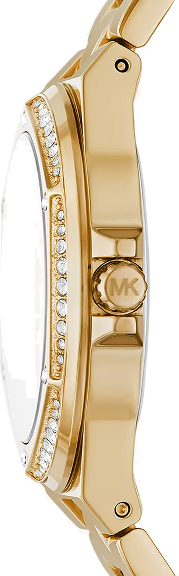 Montre Michael Kors Lennox MK7404 cadran noir bracelet en acier inoxydable doré vue 3