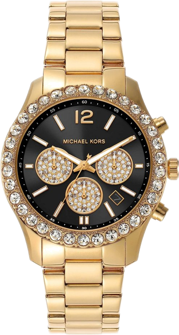 Montre Michael Kors MK7414 Everest - Chronographe Cadran Noir Bracelet Or - Pour Femme