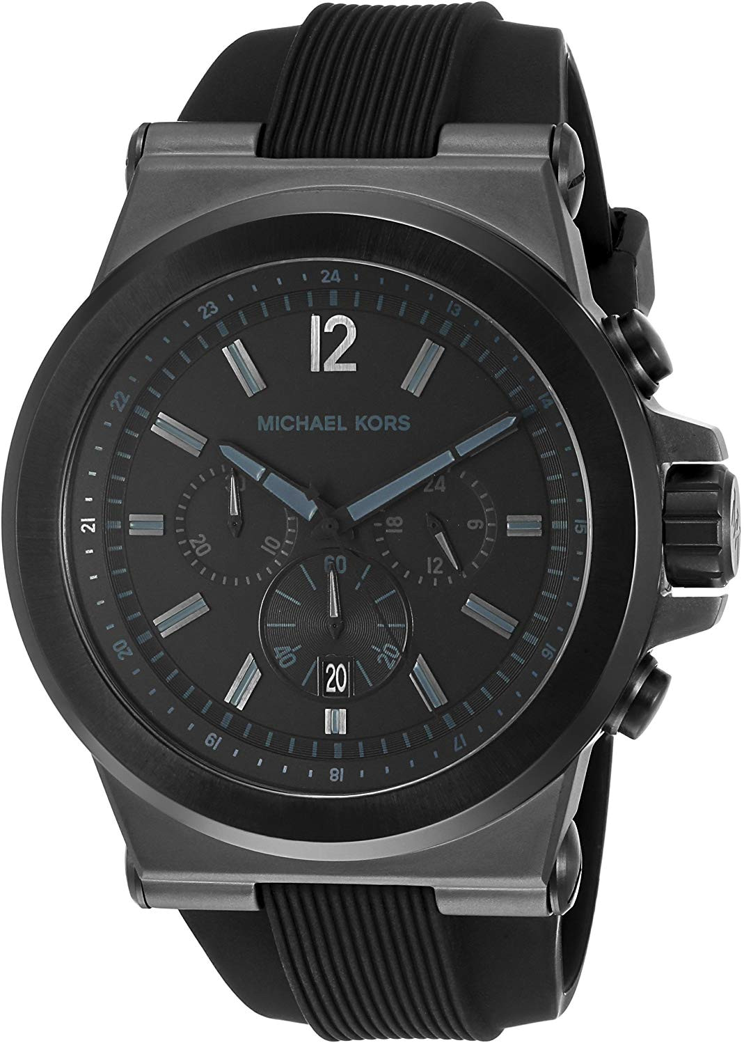 Montre Homme Michael Kors MK8152 - Cadran et Boîtier Noir - Bracelet Silicone