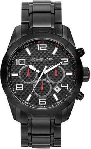 Montre Homme Michael Kors MK8219 Chronographe Noir et Rouge - Cadran Texturé