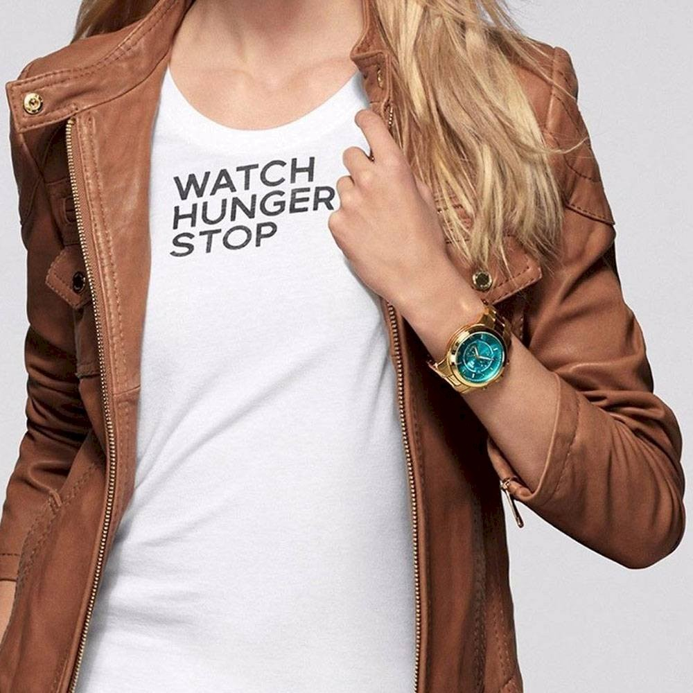 Montre Femme Michael Kors MK8315 - Boîtier Acier Doré, Cadran Turquoise Carte du Monde vue 3