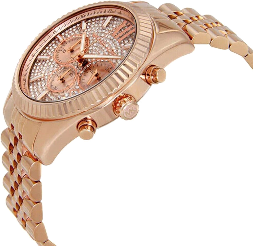 Montre Homme Michael Kors MK8580 Lexington Chronographe Acier Doré Rose vue 2