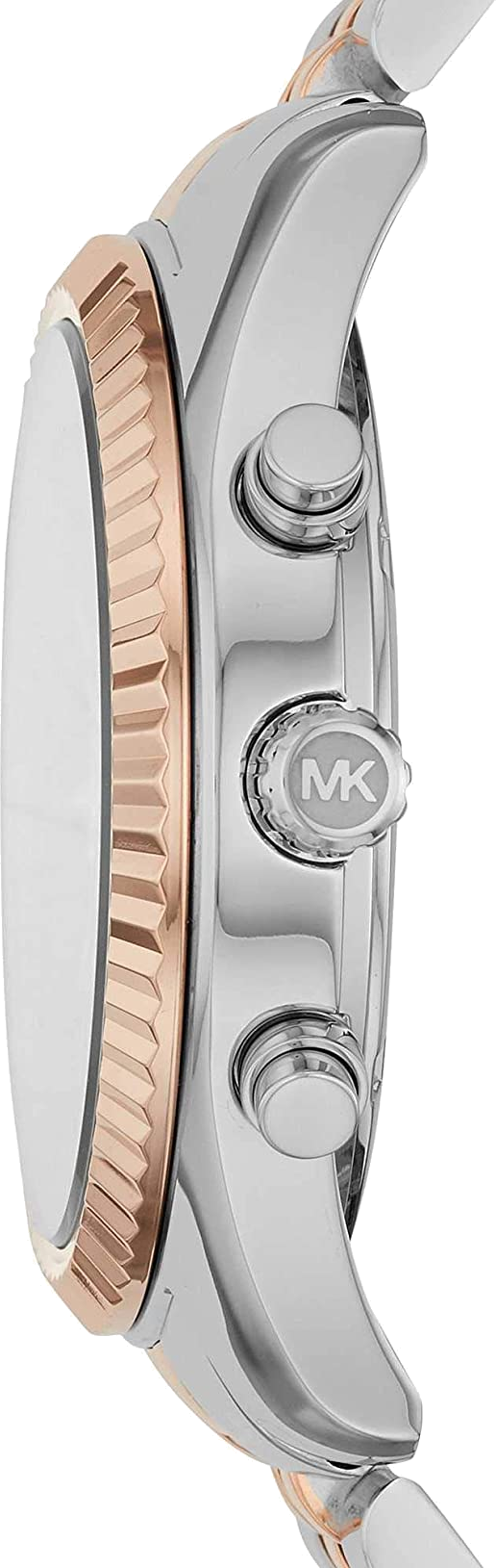 Montre Michael Kors Lexington MK8714 Homme - Cadran Noir, Boîtier Or Rose, Bracelet Acier Bicolore vue 2