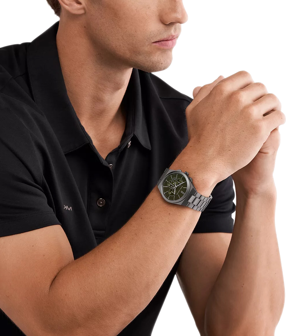 Montre Michael Kors MK9118 en Acier Anthracite et Cadran Vert vue 4