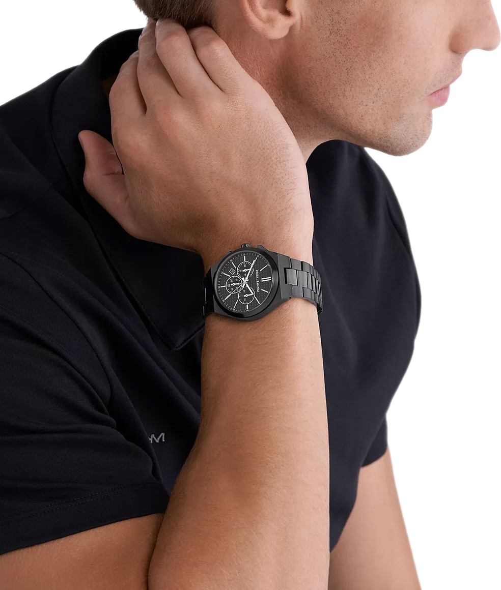 Montre Homme Michael Kors Lennox MK9146 - Chronographe Quartz - Cadran et Bracelet Acier Noir vue 4