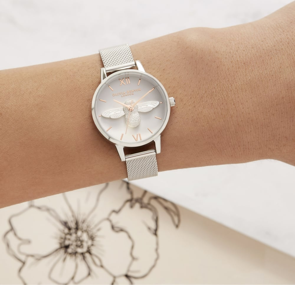 Montre Olivia Burton Abeille 3D OB16AM146 Maille milanaise vue 4