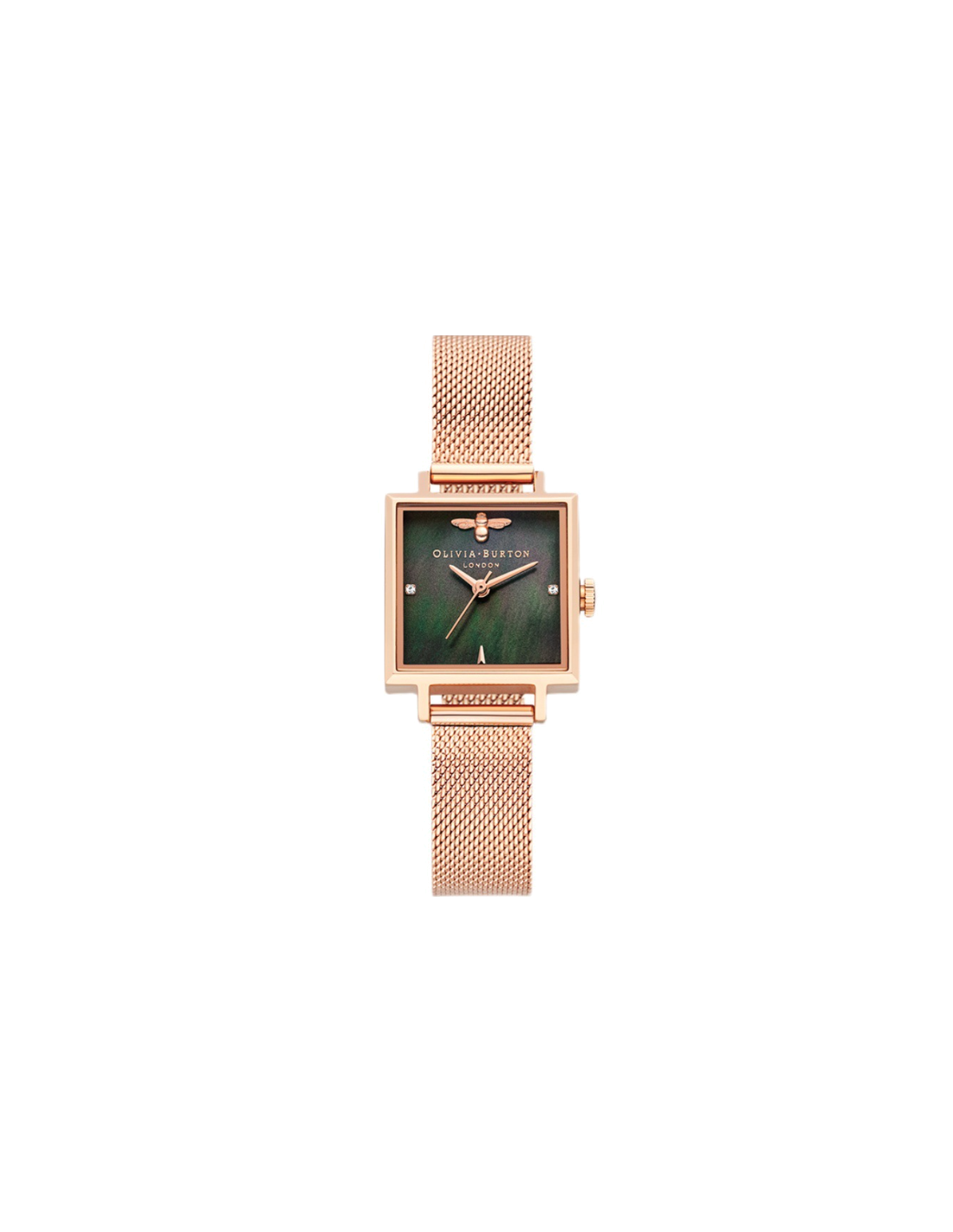 Montre Femme Olivia Burton OB16EX220 - Cadran Vert Abeille 3D, Boîtier Acier Or Rose