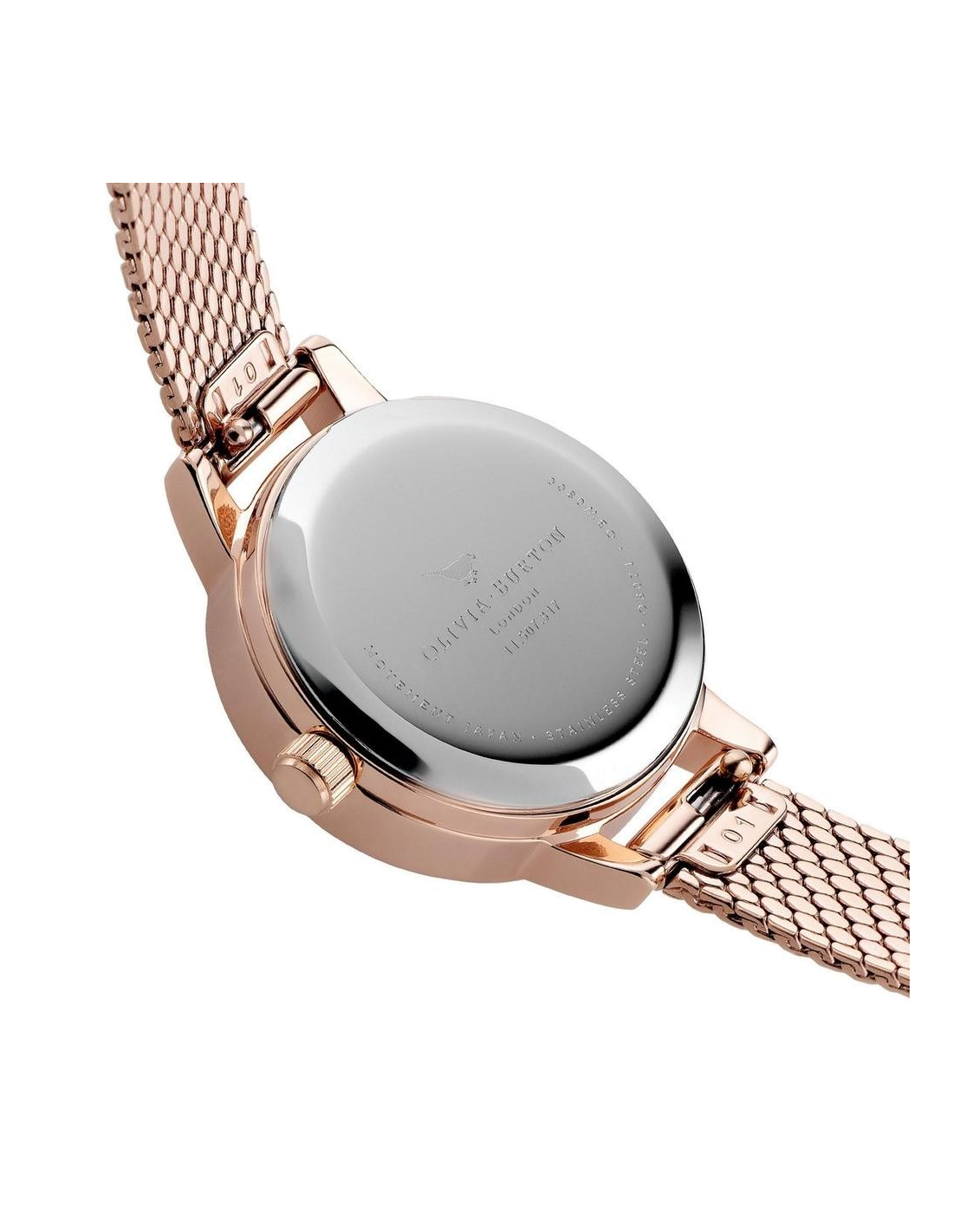 Montre Femme Olivia Burton OB16MC54 Cadran Gris Abeille 3D, Bracelet Maille Milanaise Argent vue 2