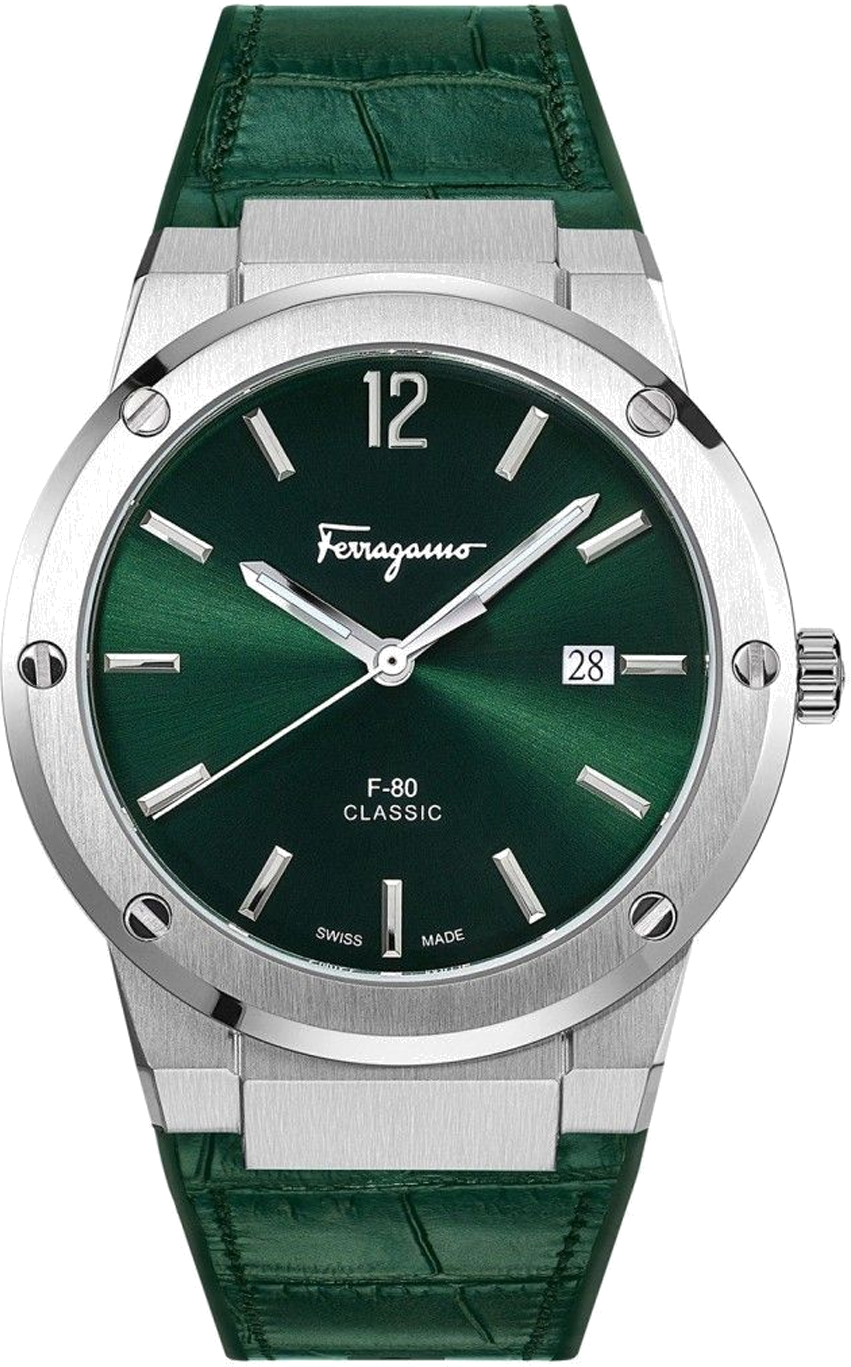 Montre Homme Salvatore Ferragamo SFDT00119 Cadran Vert Bracelet Silicone