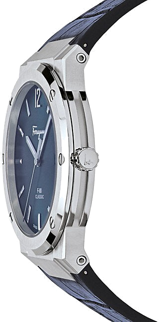 Montre Homme Salvatore Ferragamo SFDT00319 - Boîtier Argent 42mm, Cadran et Bracelet Bleu vue 2