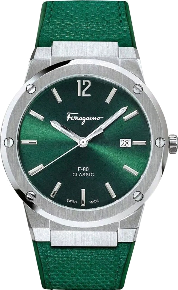Montre Homme Salvatore Ferragamo SFDT00519 Cadran Vert Acier et Silicone