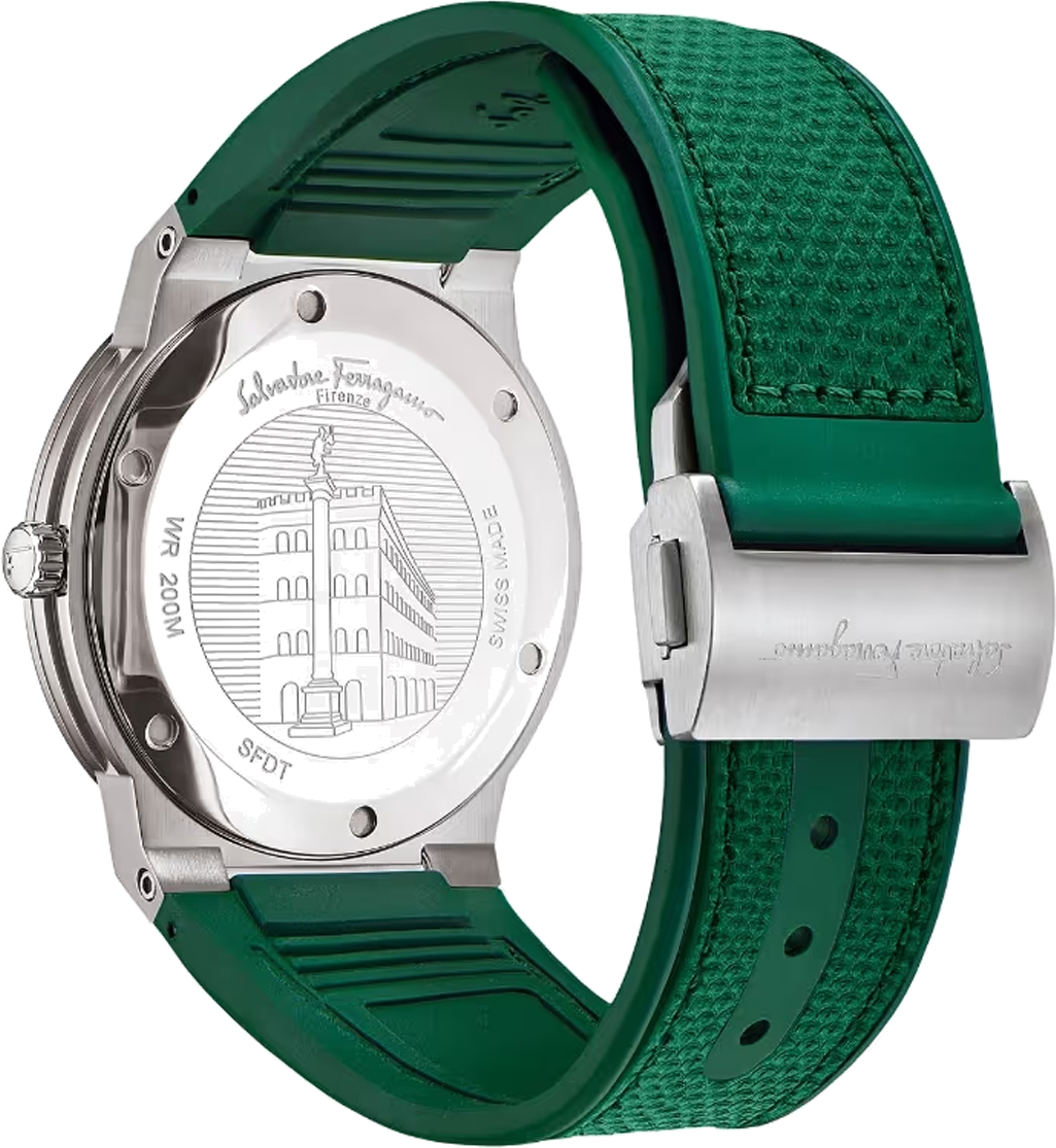 Montre Homme Salvatore Ferragamo SFDT00519 Cadran Vert Acier et Silicone vue 3