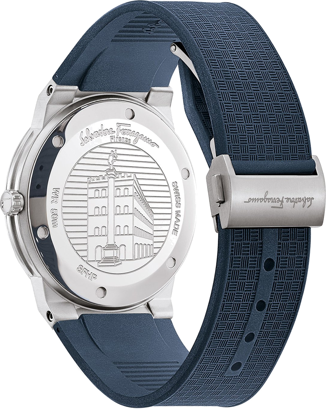 Montre Salvatore Ferragamo SFHP00120 en Acier et Silicone Bleu vue 2