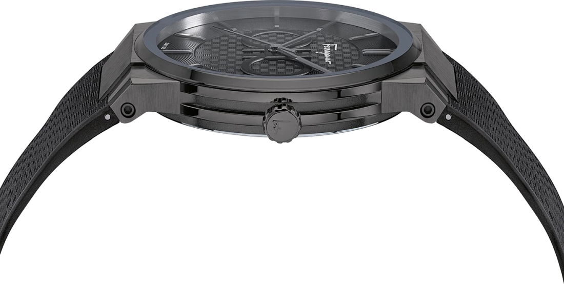 Montre Homme Salvatore Ferragamo SFHP00320, Boîtier Acier, Cadran et Bracelet Silicone Noir vue 3