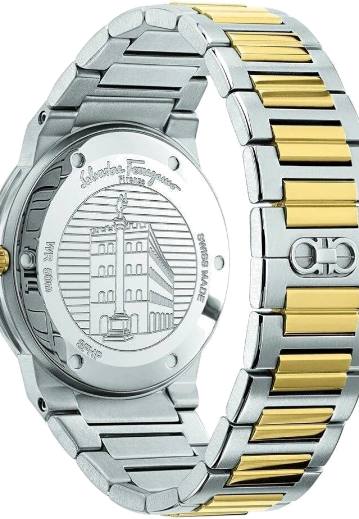 Montre Homme Salvatore Ferragamo SFHP00520 Acier Bicolore Argent/Or 41mm vue 2