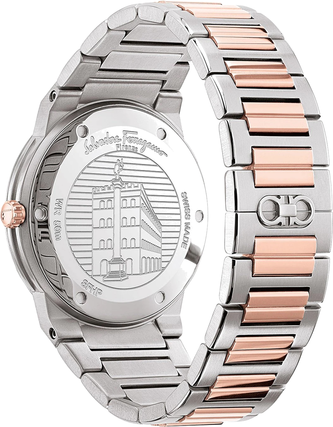 Montre Homme Salvatore Ferragamo SFHP00720 Acier Bicolore Cadran Bleu vue 2