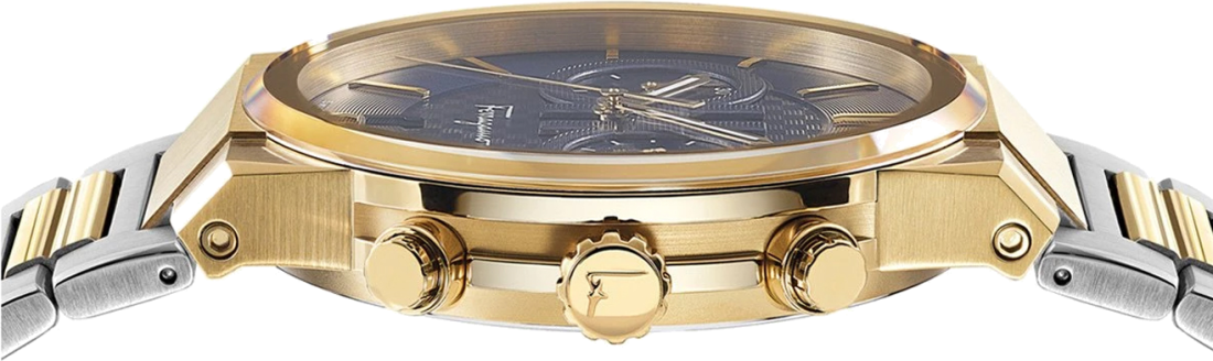 Montre Homme Salvatore Ferragamo SFME00521 Chronographe Acier Bicolore Argent/Or Cadran Noir vue 3