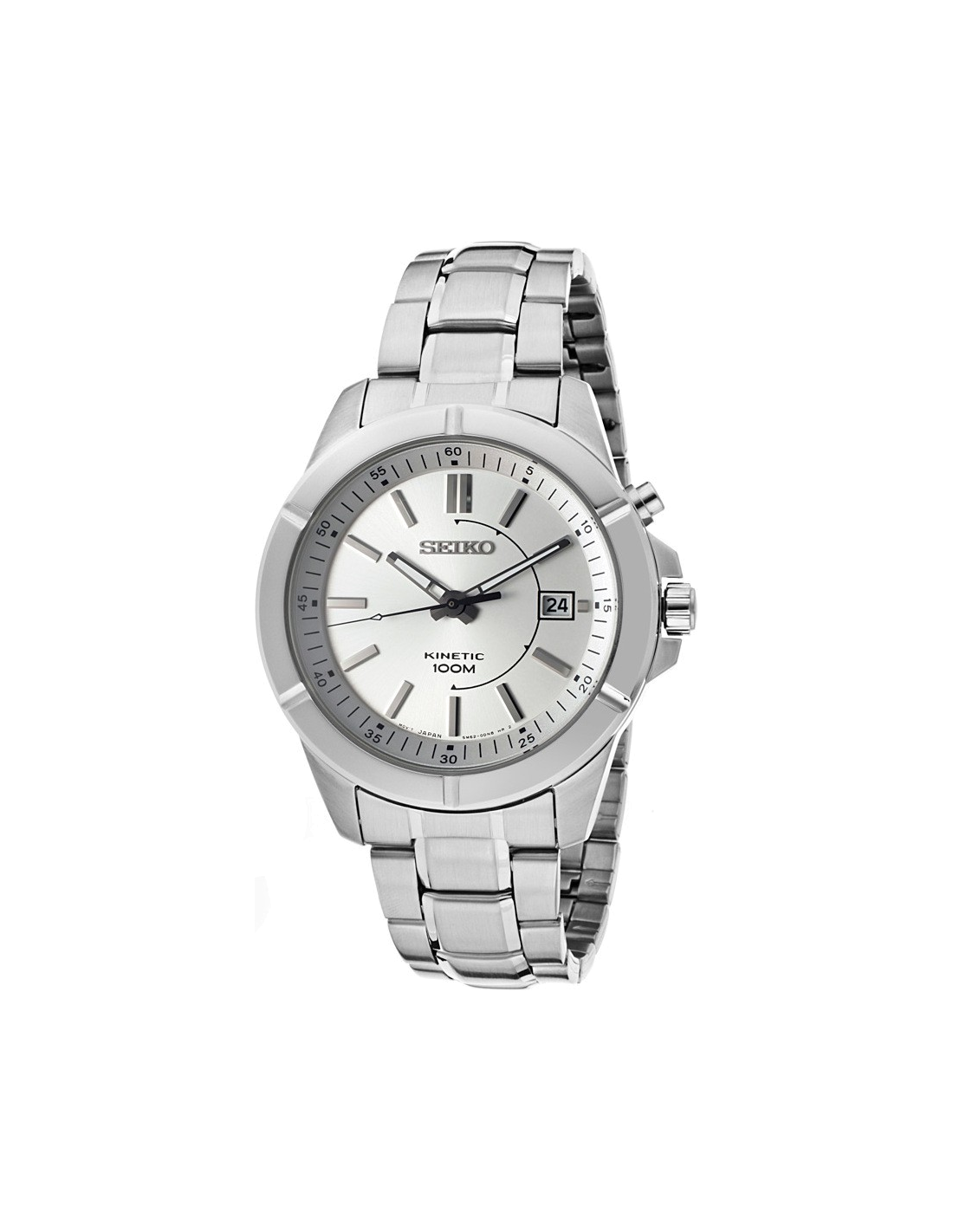 Montre Homme Seiko SKA535 en Acier Inoxydable Argent, Mouvement Kinetic