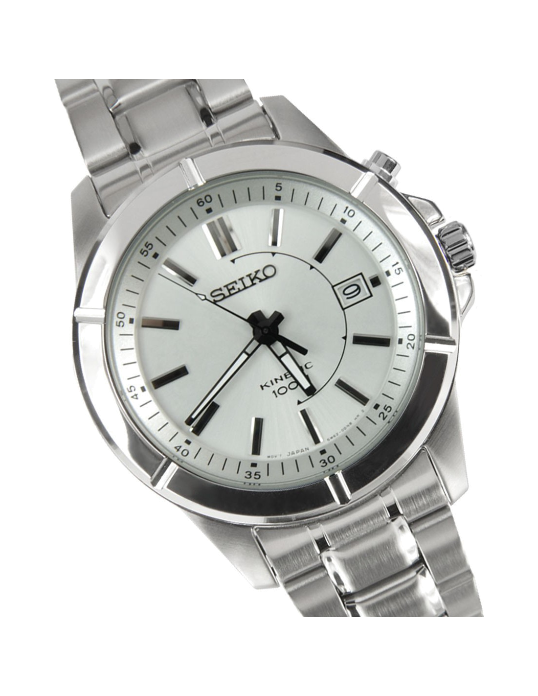 Montre Homme Seiko SKA535 en Acier Inoxydable Argent, Mouvement Kinetic vue 3
