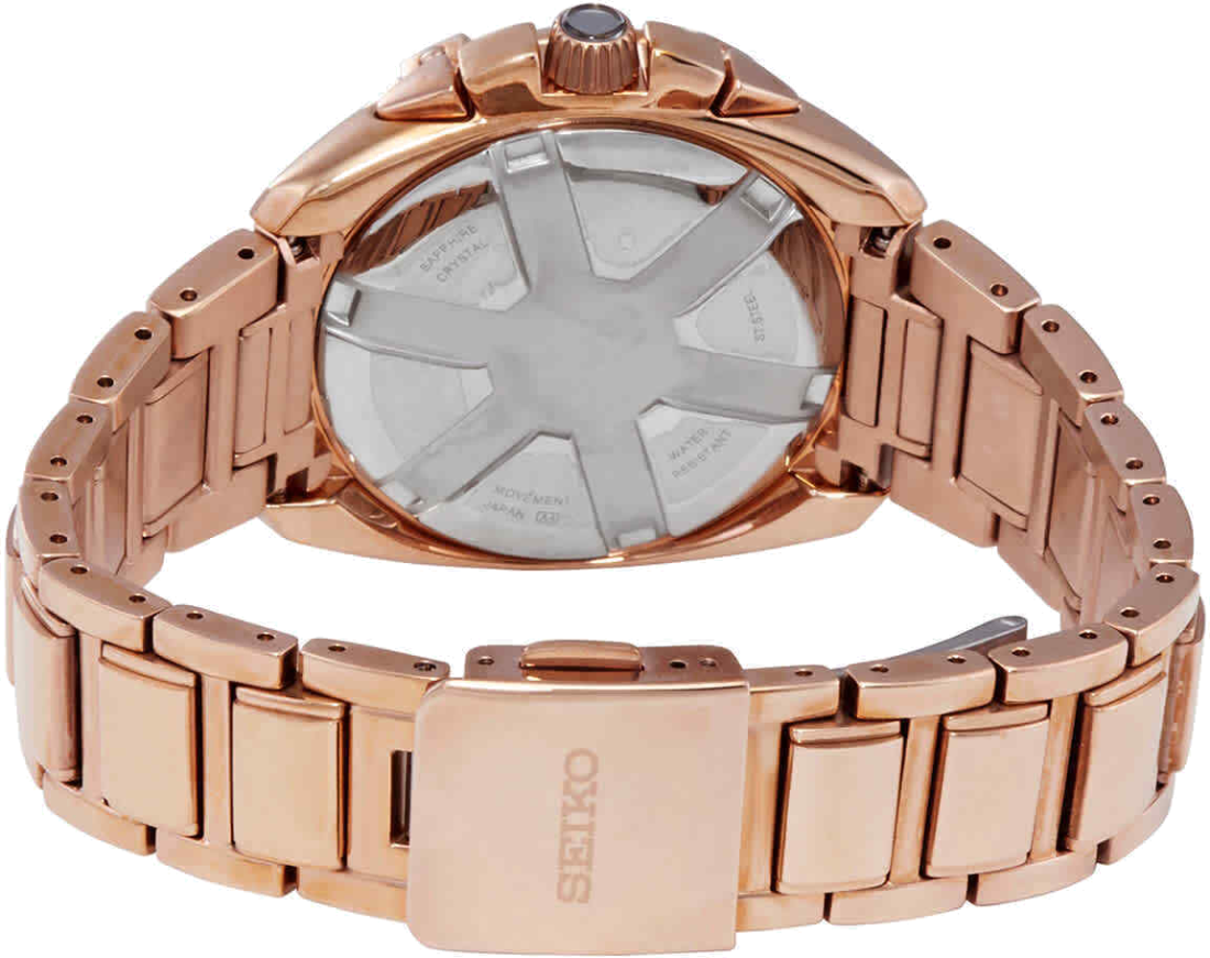 Montre Seiko Velatura SNDX92P1 pour Femme - Cadran Nacre, Boîtier et Bracelet Acier Plaqué Or Rose vue 3