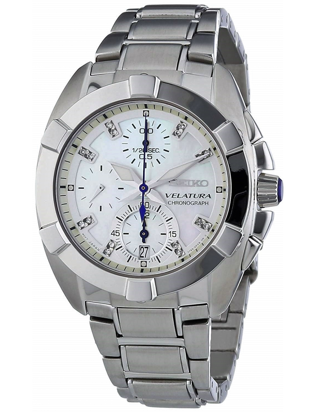 Seiko SNDZ19P1 Chronographe Homme Acier Inoxydable Cadran Blanc