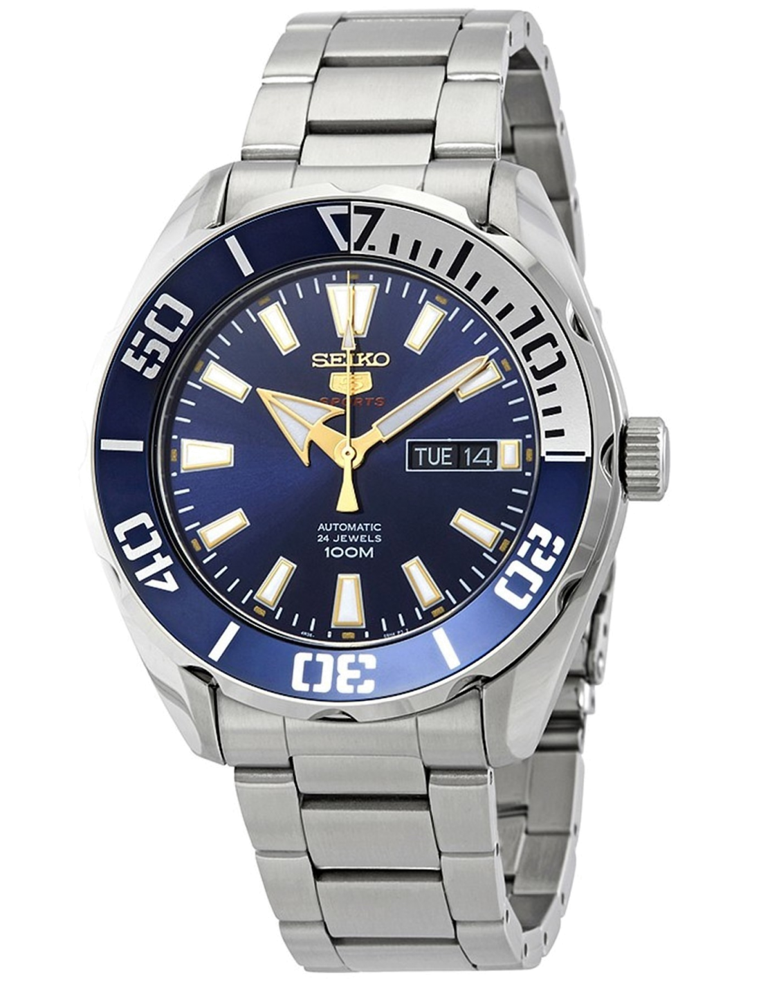 Montre Seiko 5 SRPC51K1 Automatique Homme - Cadran Bleu, Acier Inoxydable