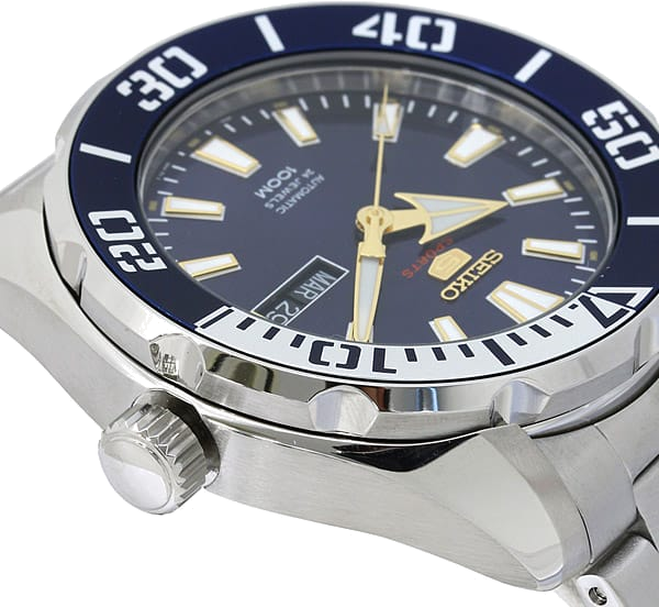 Montre Seiko 5 SRPC51K1 Automatique Homme - Cadran Bleu, Acier Inoxydable vue 3
