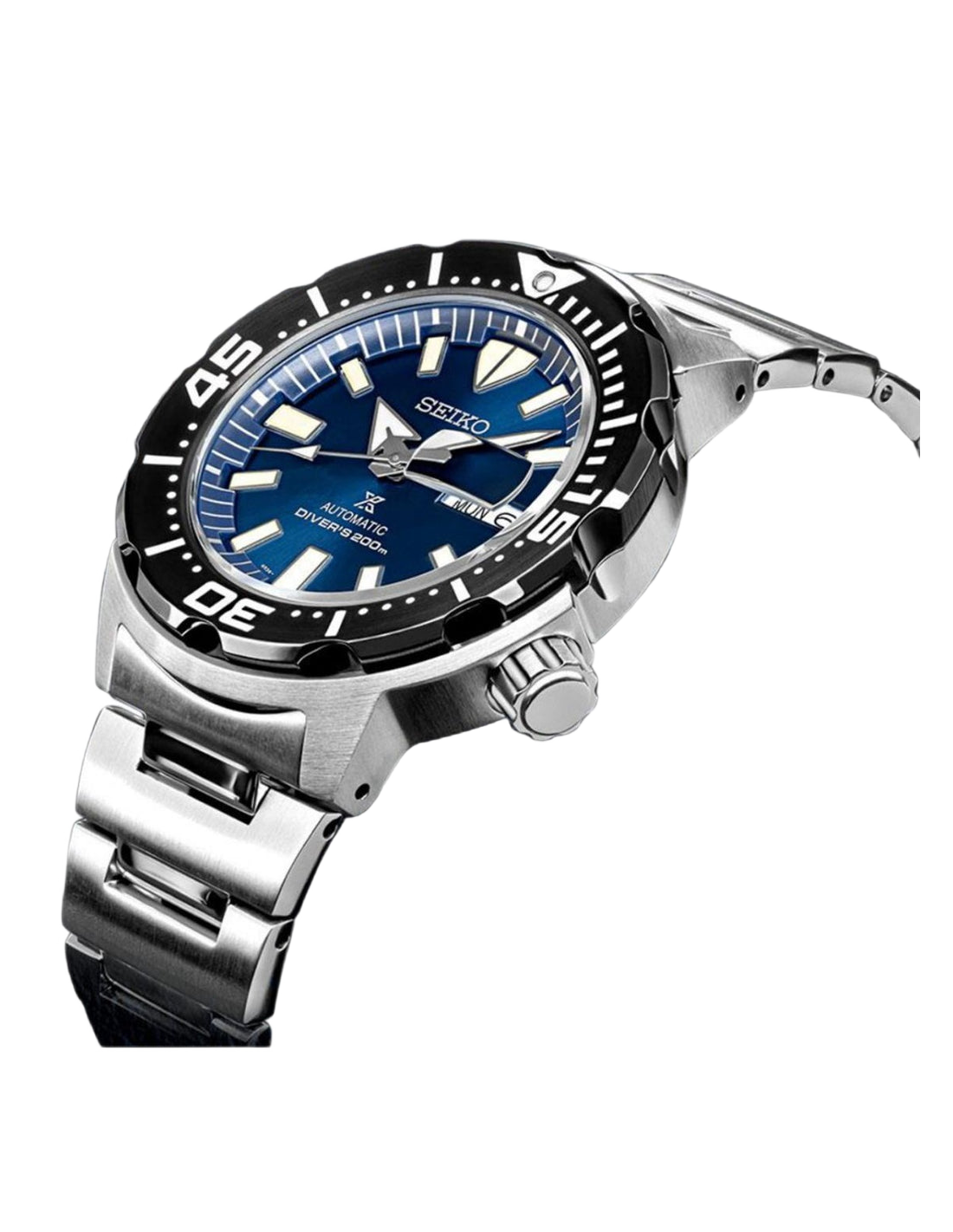 Montre Seiko SRPD25K1 Prospex Monster Automatique Acier Brossé Cadran Bleu vue 2