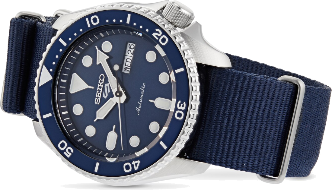 Montre Seiko SRPD51K2 Automatique Cadran Bleu et Bracelet NATO vue 2