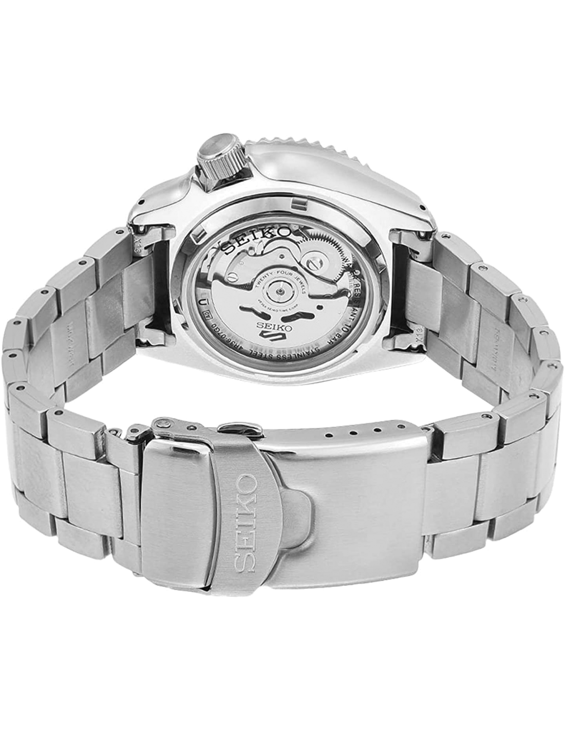 Montre Seiko 5 SRPD53K1 Automatique Homme - Lunette Pepsi, Cadran Bleu, Acier vue 4