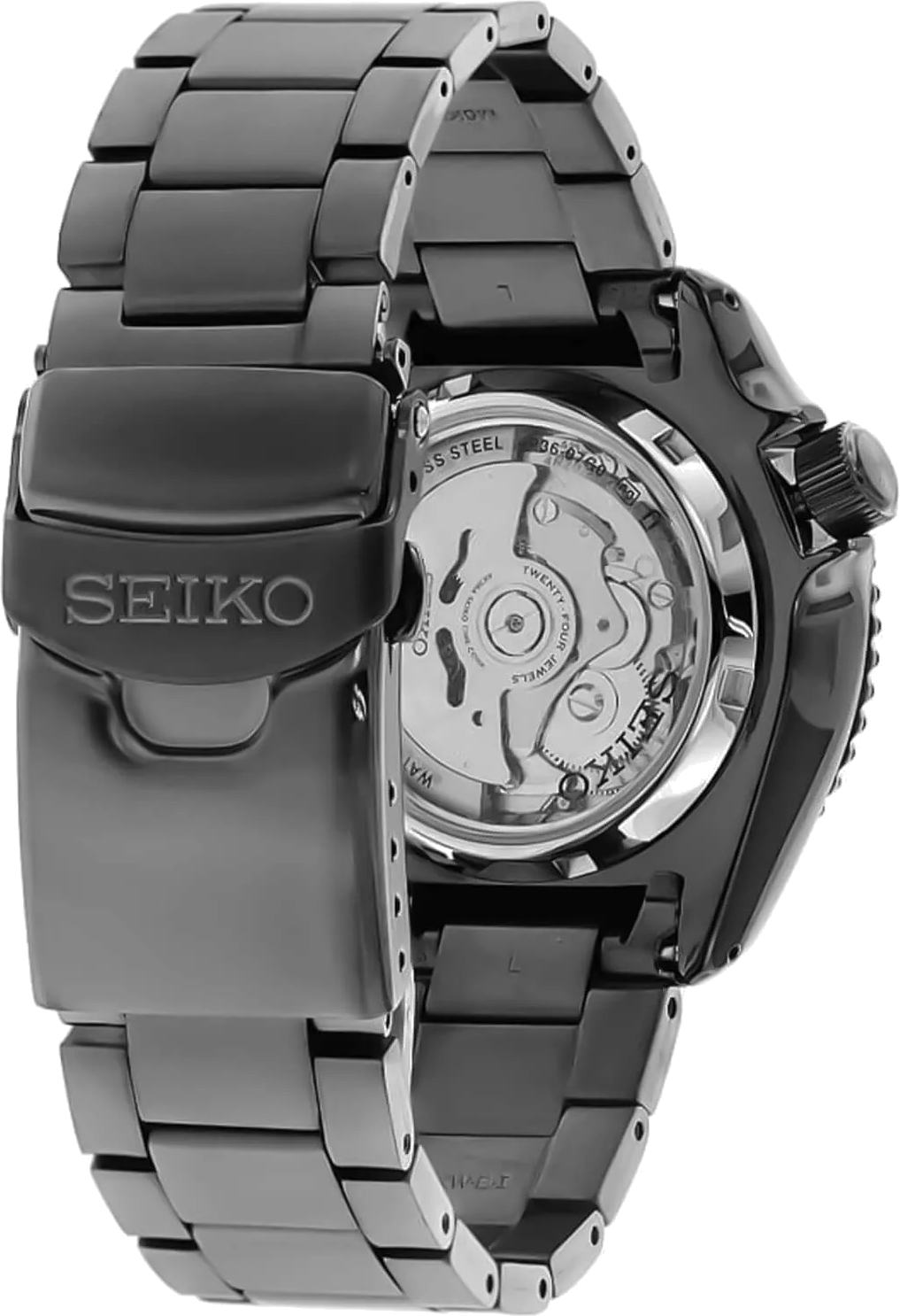 Montre Seiko 5 SRPD65K1 Automatique Homme - Boîtier Acier PVD Noir, Cadran Noir, Bracelet Nylon vue 2