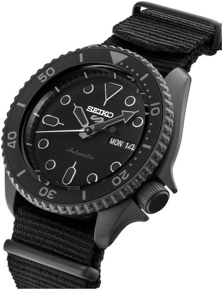 Montre Homme Seiko 5 Sports SRPD79K1 Automatique Noir Mat Bracelet Nylon vue 2