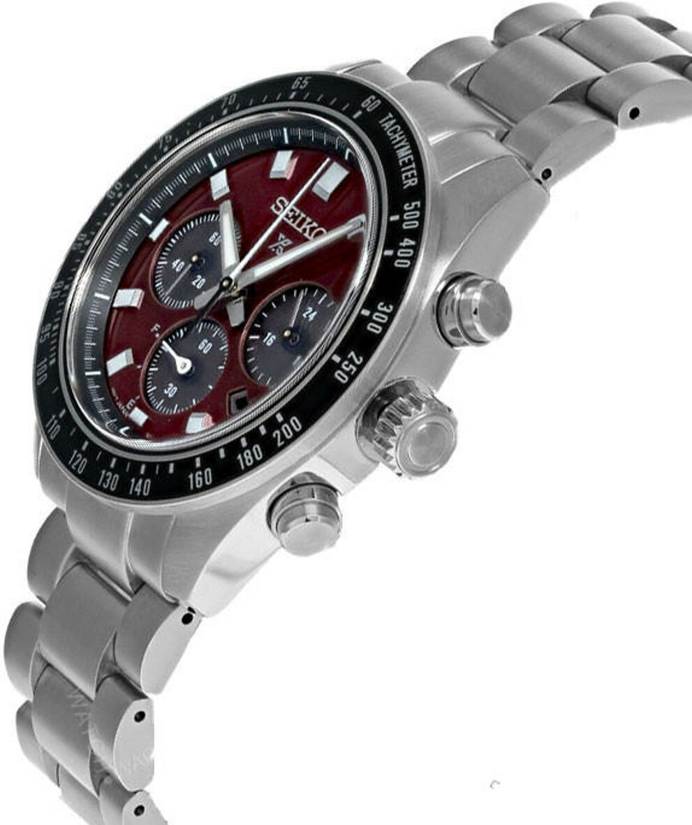 Montre Homme Seiko Prospex Speedtimer Solar SSC927 - Chronographe Solaire Cadran Rouge Acier vue 2