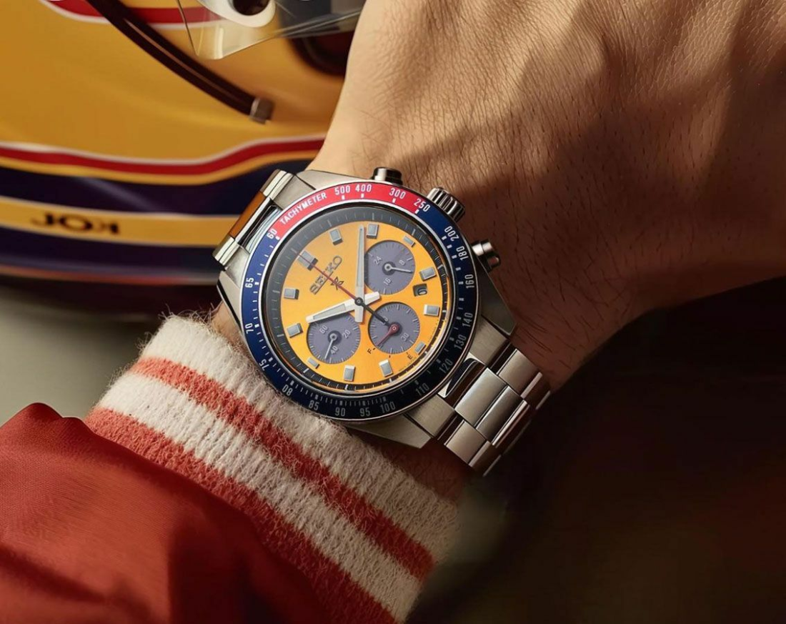 Montre Homme Seiko Prospex Speedtimer Solar SSC947P1 - Cadran Doré, Lunette Bicolore vue 5