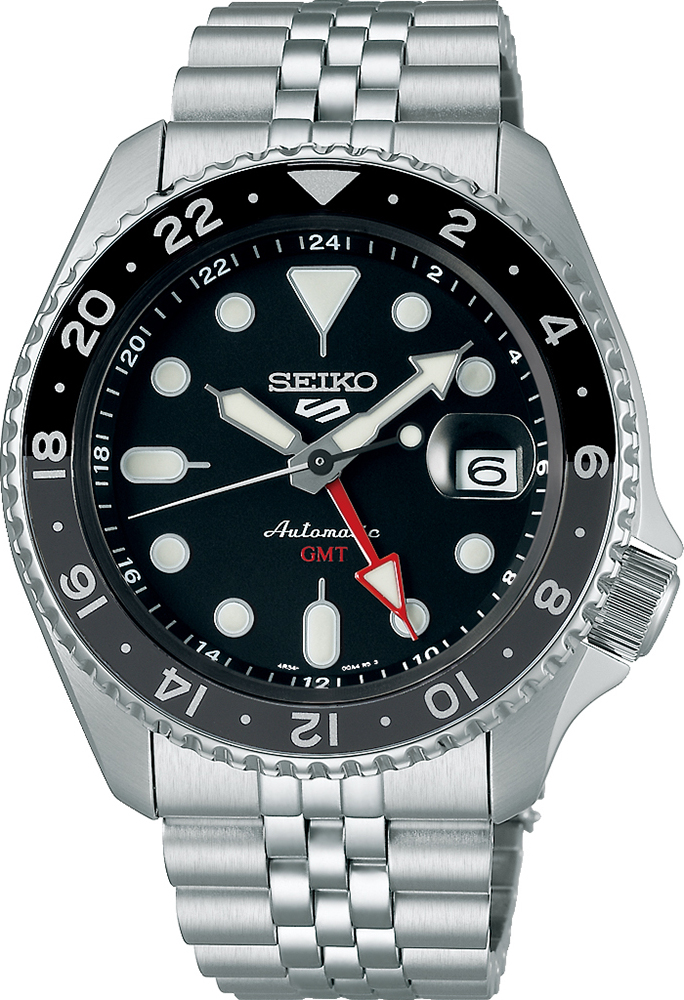 Montre Homme Seiko 5 Sports GMT SSK001K1 Automatique Acier Cadran Noir