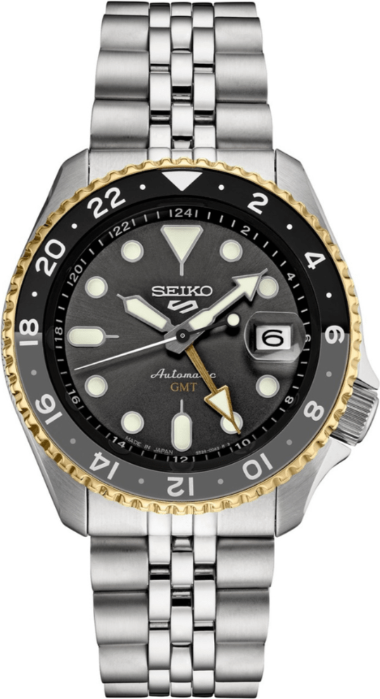 Montre Seiko SSK021K1 GMT Automatique pour Homme, Cadran Noir Acier