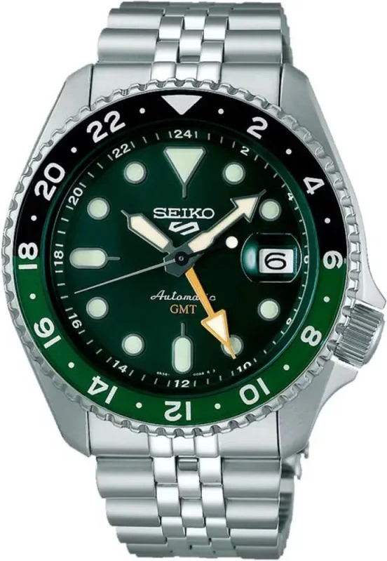 Montre Seiko SSK035K1 GMT Automatique Homme - Cadran Vert Soleillé, Acier