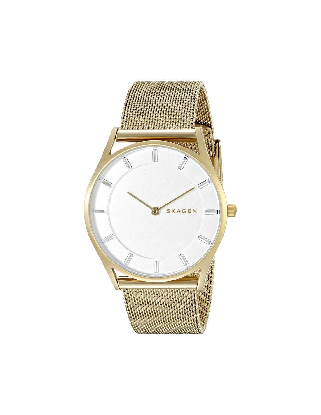 Montre Femme Skagen Holst SKW2377 Cadran Blanc Bracelet Maille Milanaise Or