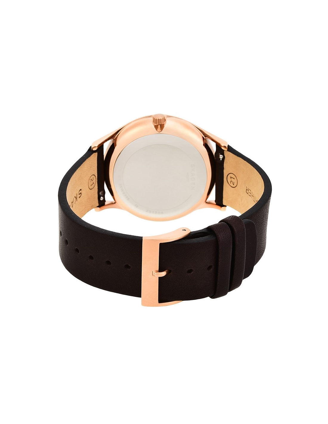 Montre Homme Skagen Holst SKW6395 Cadran Bleu, Boîtier Or, Bracelet Cuir Marron vue 2