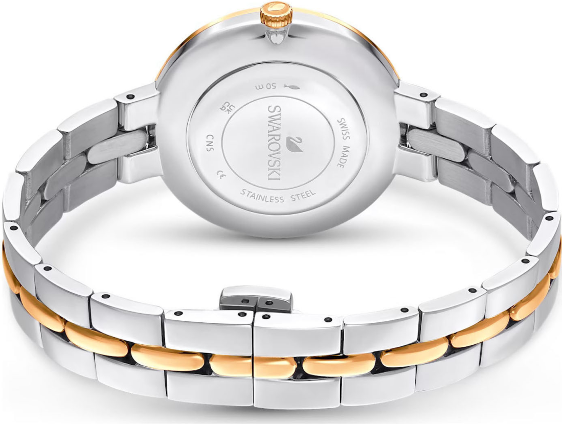 Montre Swarovski 111444 Cosmopolitan Bicolore Cadran Noir Poudre de Diamants vue 3