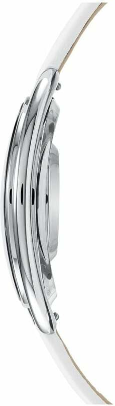 Montre Femme Swarovski Crystalline Oval 5158548 Cadran Argent Cristaux Bracelet Cuir Blanc vue 2