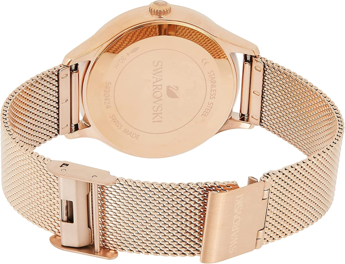 Montre Femme Swarovski Octea Nova 5451634 en Acier Or Rose à Maille Milanaise vue 2