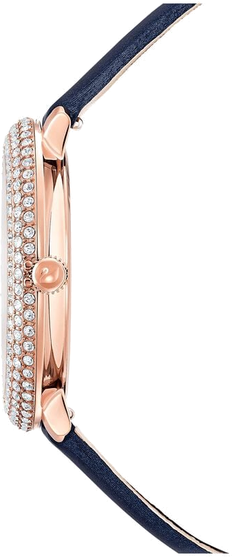 Montre Femme Swarovski 5484061 - Cadran et Bracelet Cuir Satiné Bleu Nuit - Cristaux vue 2