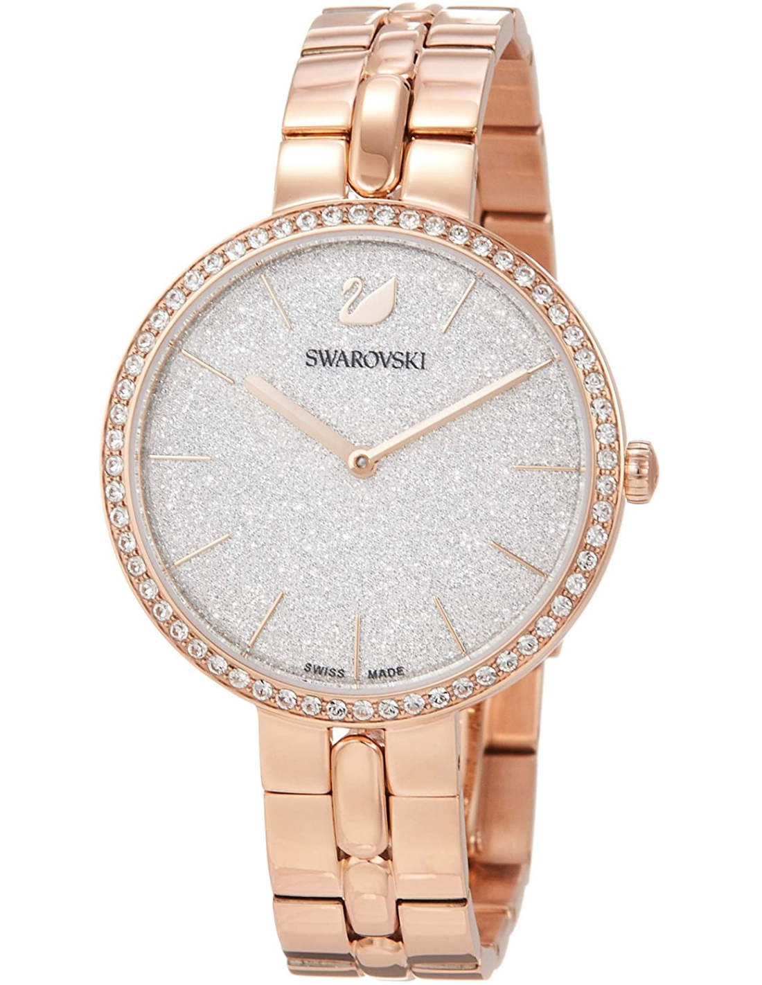 Montre Femme Swarovski Cosmopolitan 5517803 Cadran Gris Poudre de Diamants Acier Or Rose