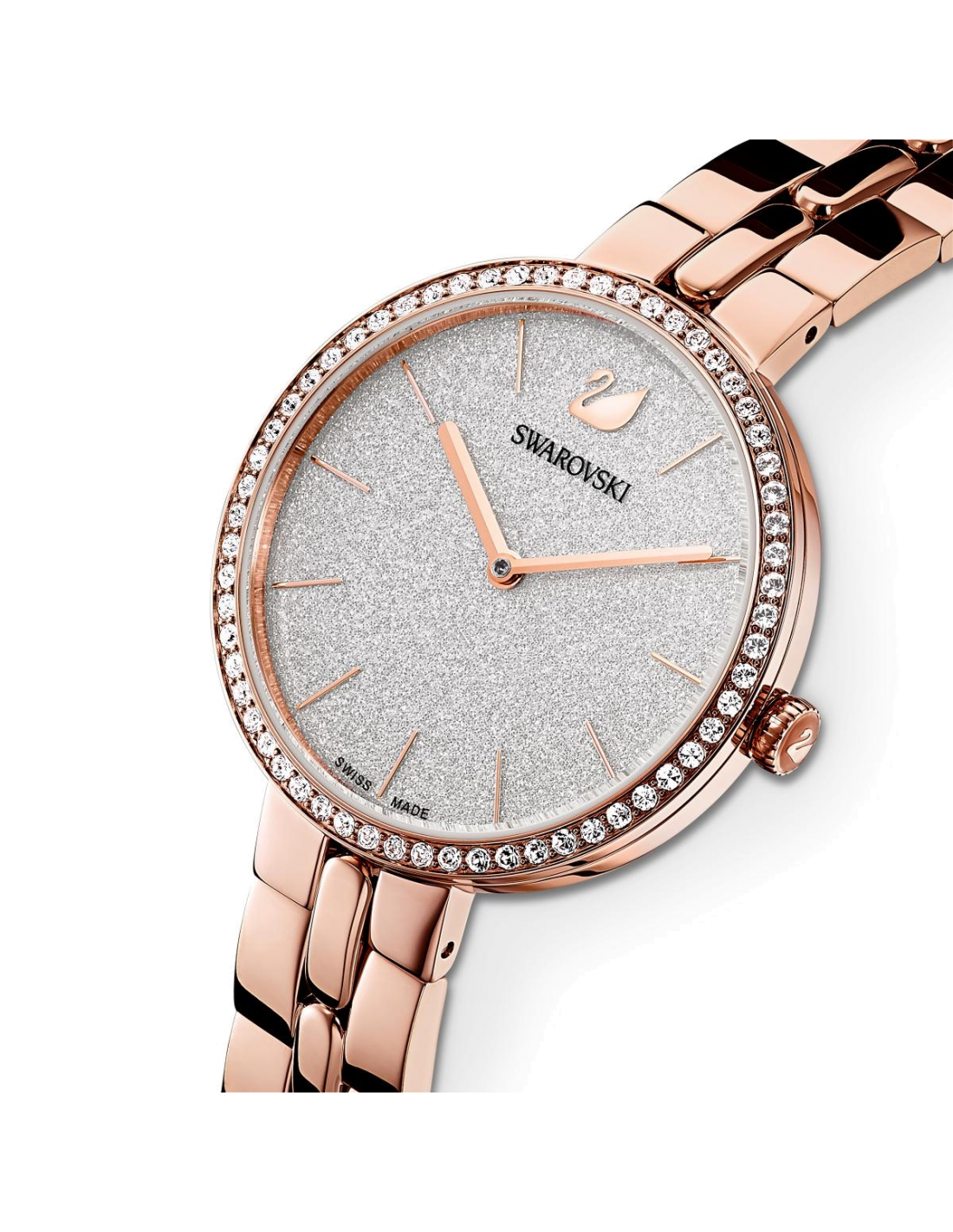 Montre Femme Swarovski Cosmopolitan 5517803 Cadran Gris Poudre de Diamants Acier Or Rose vue 2